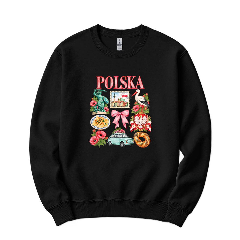 Polska coquette Poland icons Polish crewneck sweatshirt - black
