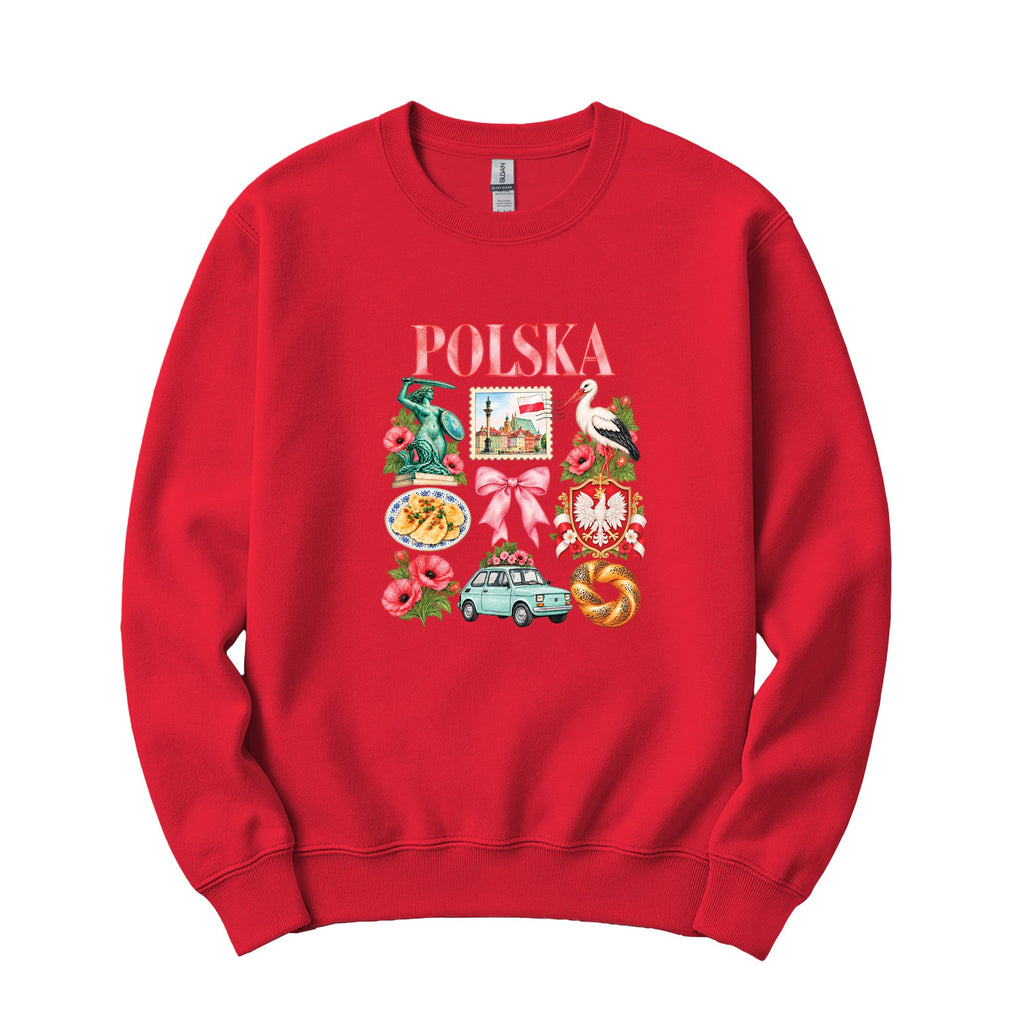 Polska coquette Poland icons Polish crewneck sweatshirt - red