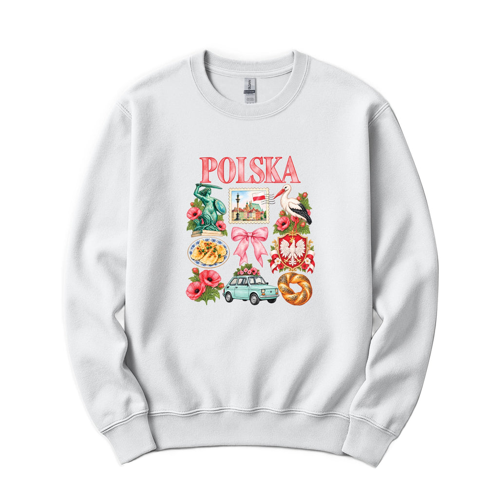 Polska coquette Poland icons Polish crewneck sweatshirt - white