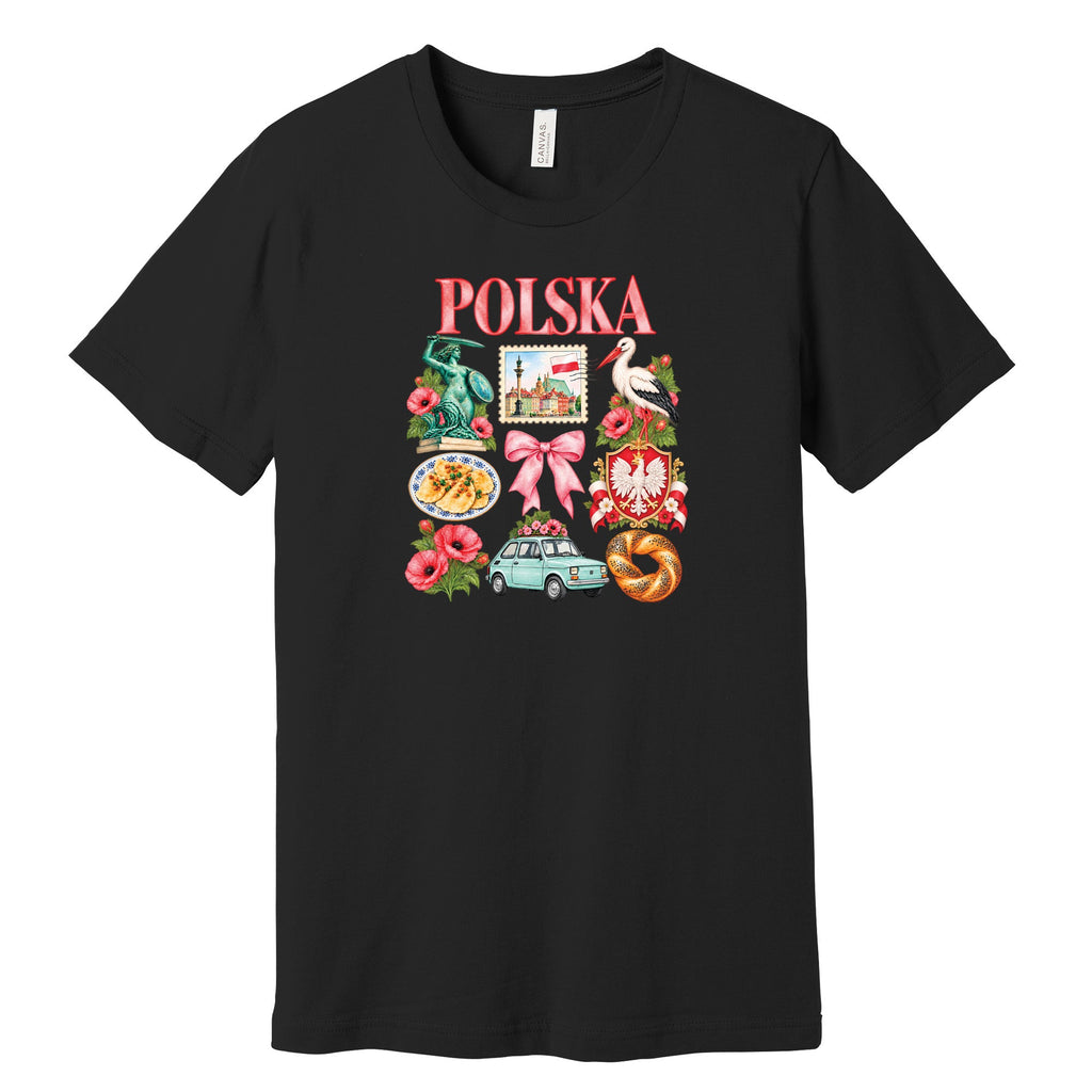Polska coquette Poland icons Polish t-shirt - black tee