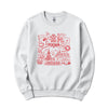 I Love PL red Polska icons doodle Polish crewneck sweatshirt - white
