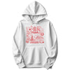 I Love PL red Polska icons doodle Polish hoodie - white