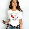 Lifestyle mockup of Polska w Sercu Red Poppies Poland Map Heart T-shirt, crewneck and hoodie