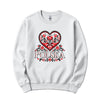 Polska black and red folk heart Polish crewneck sweatshirt - white