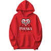 Polska black and red folk heart Polish hoodie - red