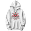 Polska black and red folk heart Polish hoodie - white