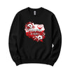 Polska w sercu red and white flowers map Polish crewneck sweatshirt - black