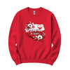 Polska w sercu red and white flowers map Polish crewneck sweatshirt - red