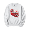 Polska w sercu red and white flowers map Polish crewneck sweatshirt - white