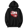 Polska w sercu red and white flowers map Polish hoodie - black