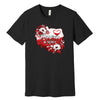 Polska w sercu red and white flowers map Polish t-shirt - black tee