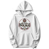 White hoodie with POLSKA Polish folk art mountain emblem, red and black ornaments and edelweiss