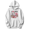 Polska crowned eagle Warsaw Krakow design on white Polish hoodie