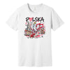Polska crowned eagle Warsaw Krakow design on white Polish t-shirt