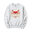 Polska gold heart folk flowers Polish crewneck sweatshirt in white