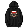 Polska gold heart folk flowers Polish hoodie in black