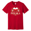 Polska gold heart folk flowers Polish t-shirt in red