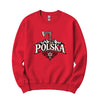 Polska Highlander axe and mountains Polish crewneck sweatshirt in red