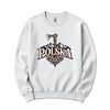 Polska Highlander axe and mountains Polish crewneck sweatshirt in white