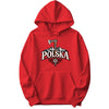 Polska Highlander axe and mountains Polish hoodie in red