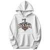 Polska Highlander axe and mountains Polish hoodie in white