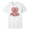 Polska red folk tulip heart Polish t-shirt in white