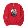 Polska crowned eagle shield with mountains Polish crewneck sweatshirt in red