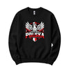 Polska winged eagle shield Polish crewneck sweatshirt in black