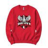 Polska winged eagle shield Polish crewneck sweatshirt in red
