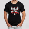 Polska winged eagle shield Polish t-shirt lifestyle photo