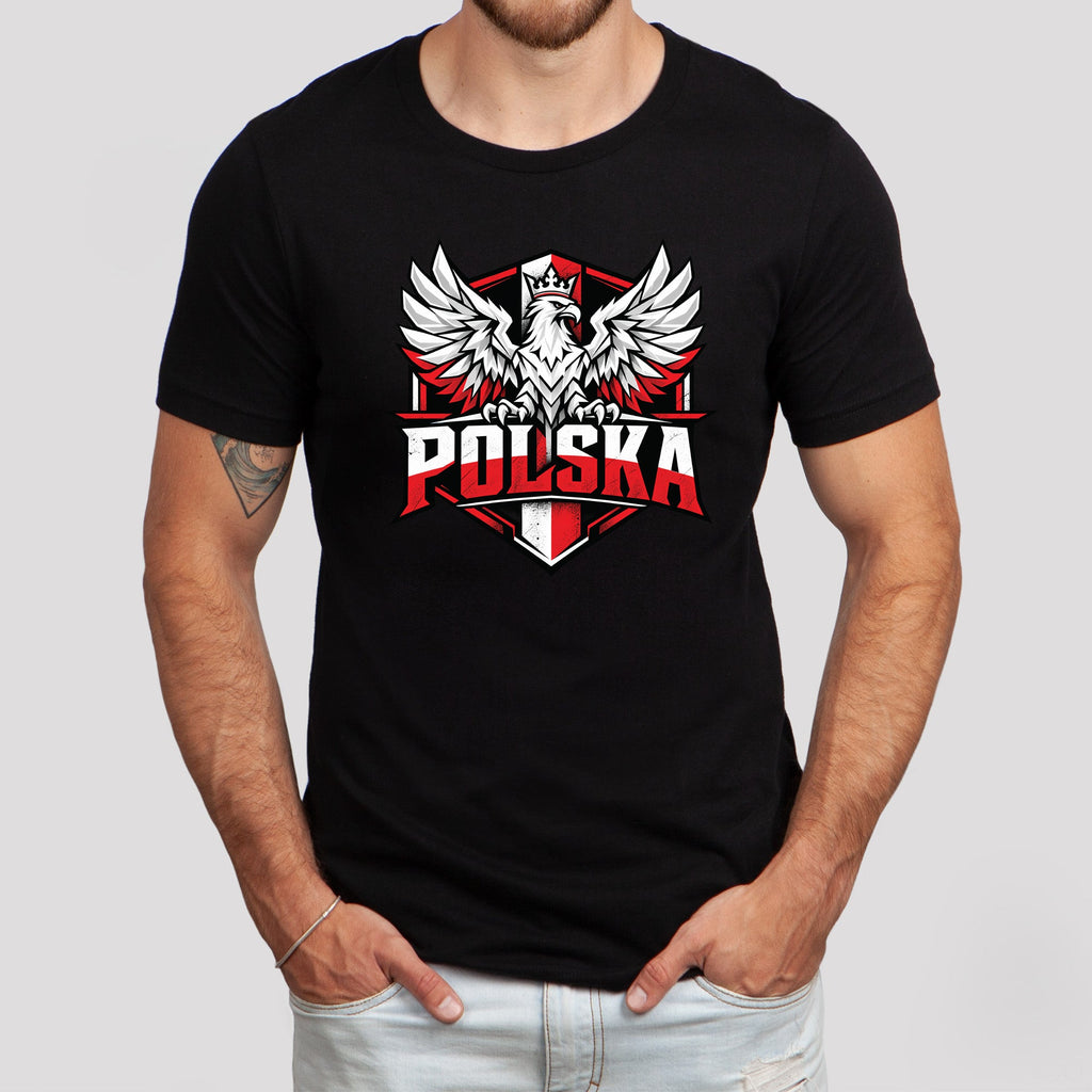 Polska winged eagle shield Polish t-shirt lifestyle photo