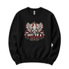 Polska distressed crowned eagle shield Polish crewneck sweatshirt in black