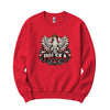 Polska distressed crowned eagle shield Polish crewneck sweatshirt in red