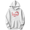 Polska red swirl heart with folk flowers Polish hoodie in white