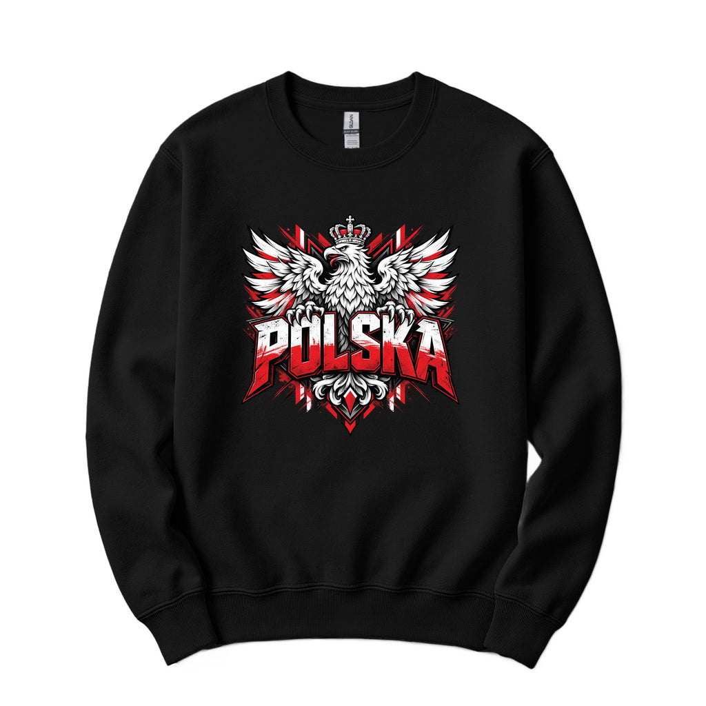 Polska graffiti crowned eagle Polish crewneck sweatshirt in black