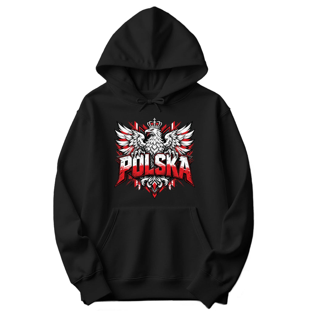 Polska graffiti crowned eagle Polish hoodie in black