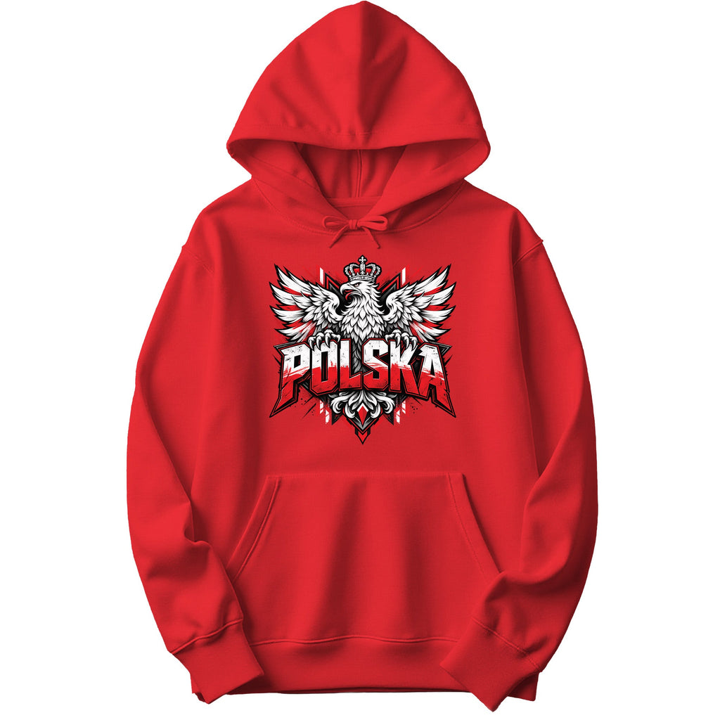Polska graffiti crowned eagle Polish hoodie in red
