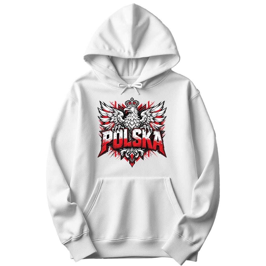 Polska graffiti crowned eagle Polish hoodie in white
