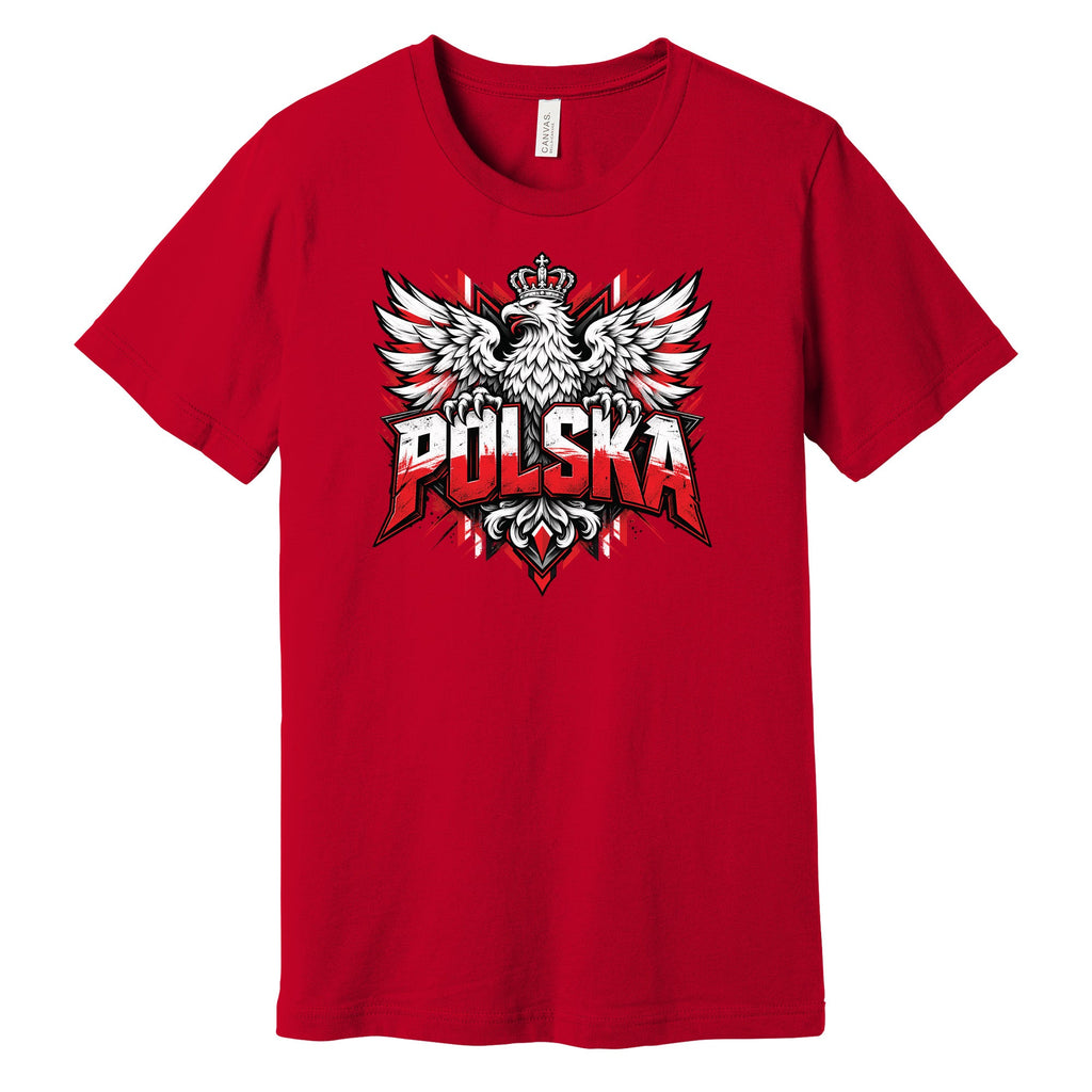 Polska graffiti crowned eagle Polish t-shirt in red