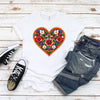Polska colorful folk flower heart Polish t-shirt on woman
