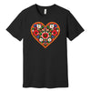Polish colorful folk flower heart t-shirt in black