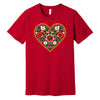 Polish colorful folk flower heart t-shirt in red