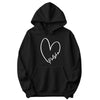 Black hoodie with white heart outline and Polska script