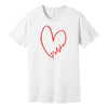 White T-shirt with heart outline and Polska script