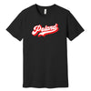 Black T-shirt with red and white retro Poland script